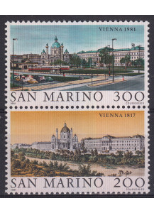 1981 San Marino Vedute Vienna 2 valori nuovi Sassone 1072-3